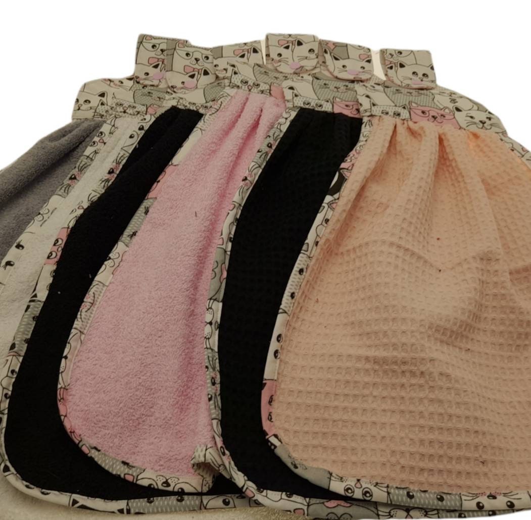 Essuie-Mains Torchon à Suspendre Chats Rose