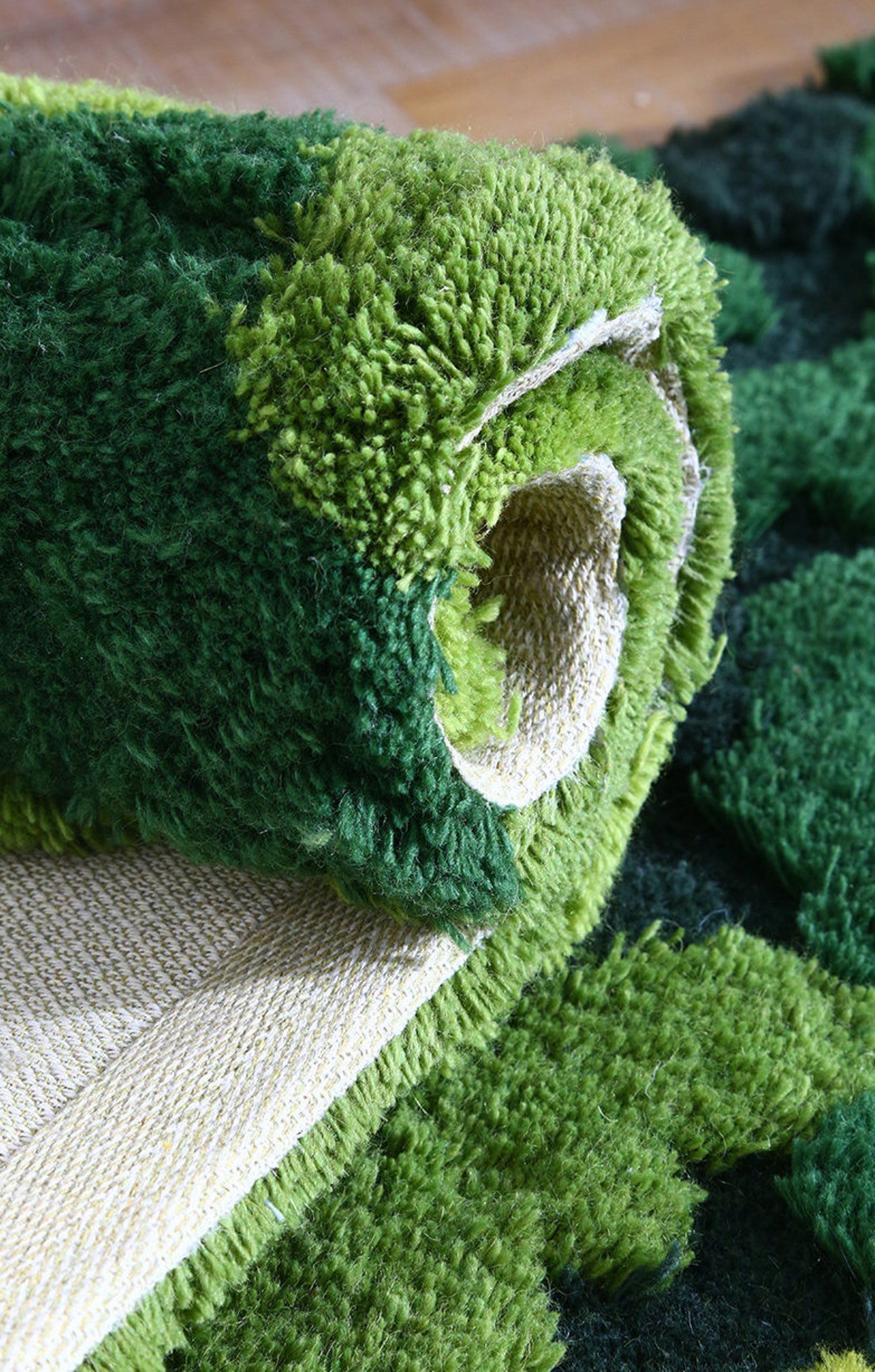 Green Forest Moss Rug Indoor Garden Irregular Abstract Flower Etsy UK