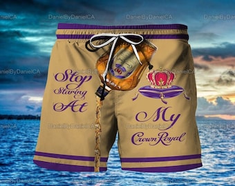 Crown Royal Mens Shorts, Comfortable For Mens, Wine Lovers, Summer Shorts, Gift For Him, Father Day Gift MCL232007A48