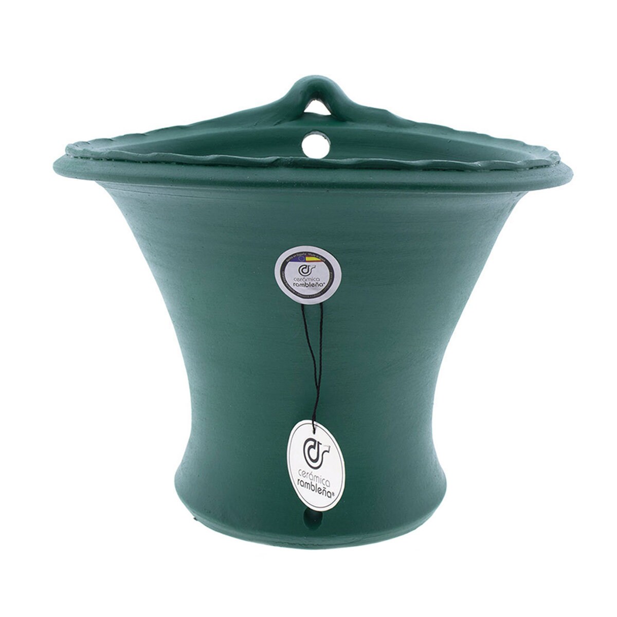 Keramik Hängetopf ‚Orza‘ Blau-weiß Handbemalt – Für Terrasse & Garten, 24x24x16 Cm
