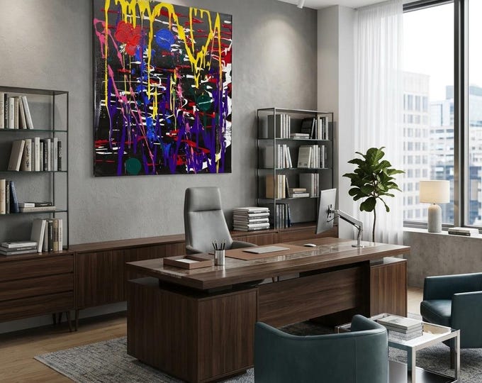 Nitrone Abstract Wall Art, Modern Contemporary Decor, Statement Painting