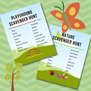 Playground and Nature Scavenger Hunts - Digital Download - Scavenger Hunt | Outside Scavenger Hunt | Treasure Hunt - PDF