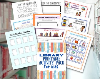 Library Activity Pack for Kids | Maze, Word Search, Reading Tracker (Digital Download)