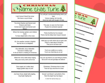 Christmas Party Game - Name that Tune - Digital Download Printable