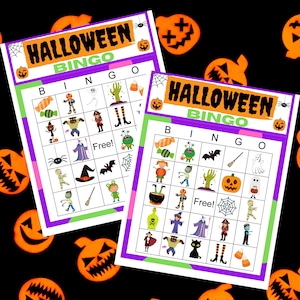 30 cartes de bingo Halloween | Bingo en images | Jeu de bingo pour enfants | Bingo préscolaire | PDF