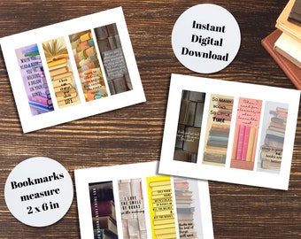 Book Lover Printable Bookmarks | Bibliophile Gift (Digital Download)