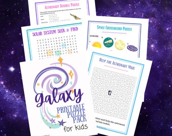 Galaxy Activity Puzzles - Digital Download - Space | Astronaut | Outer space | Planets - PDF