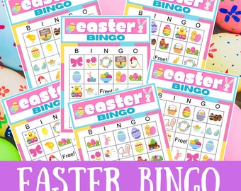 Easter Bingo Cards - 30 cards - PDF - Instant Digital Download - Bingo Game