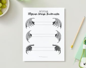 Illyrian Wings Bookmarks - Digital Download - ACOTAR - Batboys - Rhysand - Cassian - Azriel - PDF