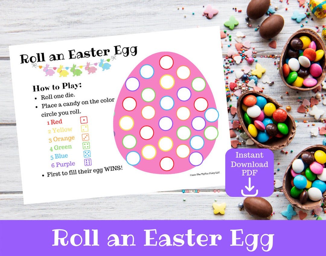 Roll an Easter Egg - Easter Game for Kids - PDF - Instant Digital ...