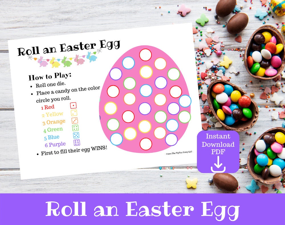 Roll an Easter Egg - Easter Game for Kids - PDF - Instant Digital ...