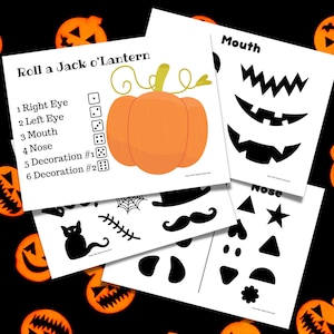 Roll a Jack o Lantern Game | Kids Activities, Kids Printable, Halloween Printable, Halloween Game for Kids, Halloween Party Game PDF