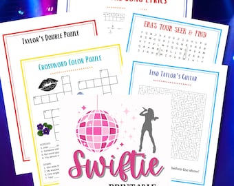 Taylor Eras Party Pack - Instant Digital Download - Swiftie Scavenger Hunt | Puzzles | Trivia | PDF | Printable
