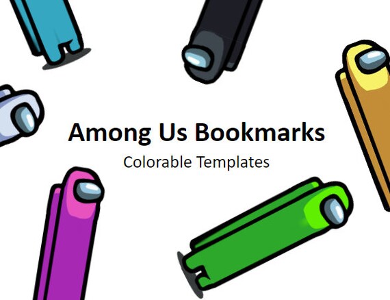 among us inspired bookmarks signage promo x colorable etsy