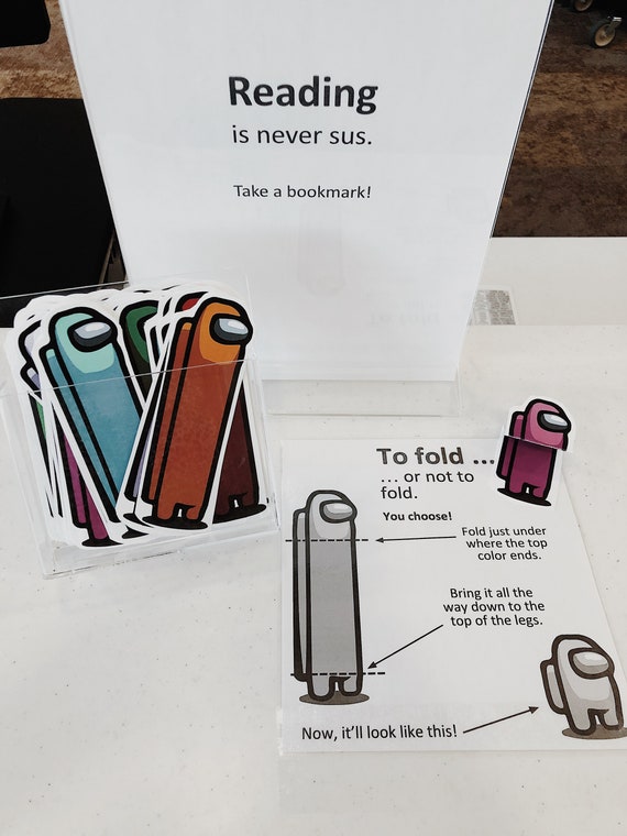 among us inspired bookmarks signage promo x colorable etsy