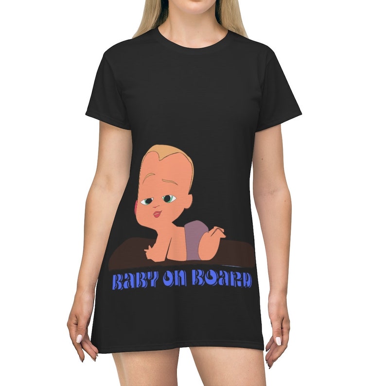 Baby on board All Over Print T-Shirt Dress