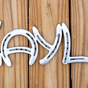 Custom Name made from Horseshoes