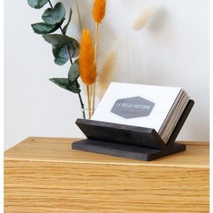 Wooden display stand for 50 business cards, wooden business card holder, wooden business card display