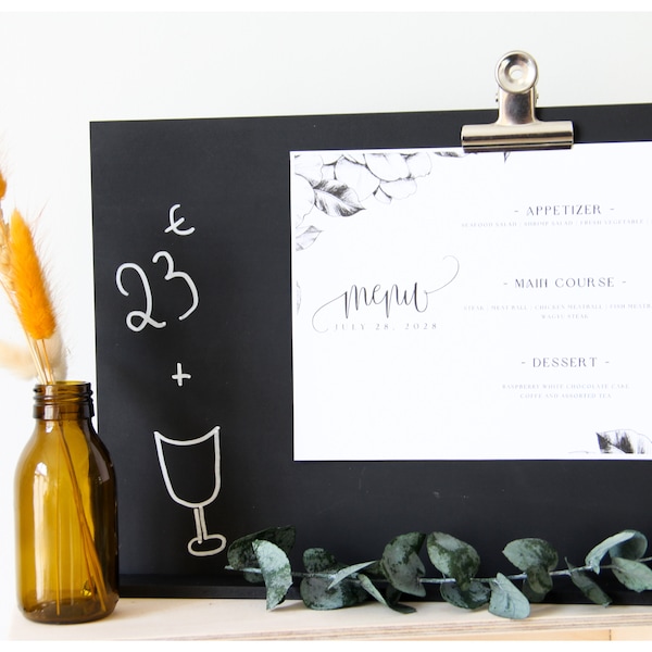 A4 Horizontal wooden slate easel two-sided to put to write your menus or your communications.