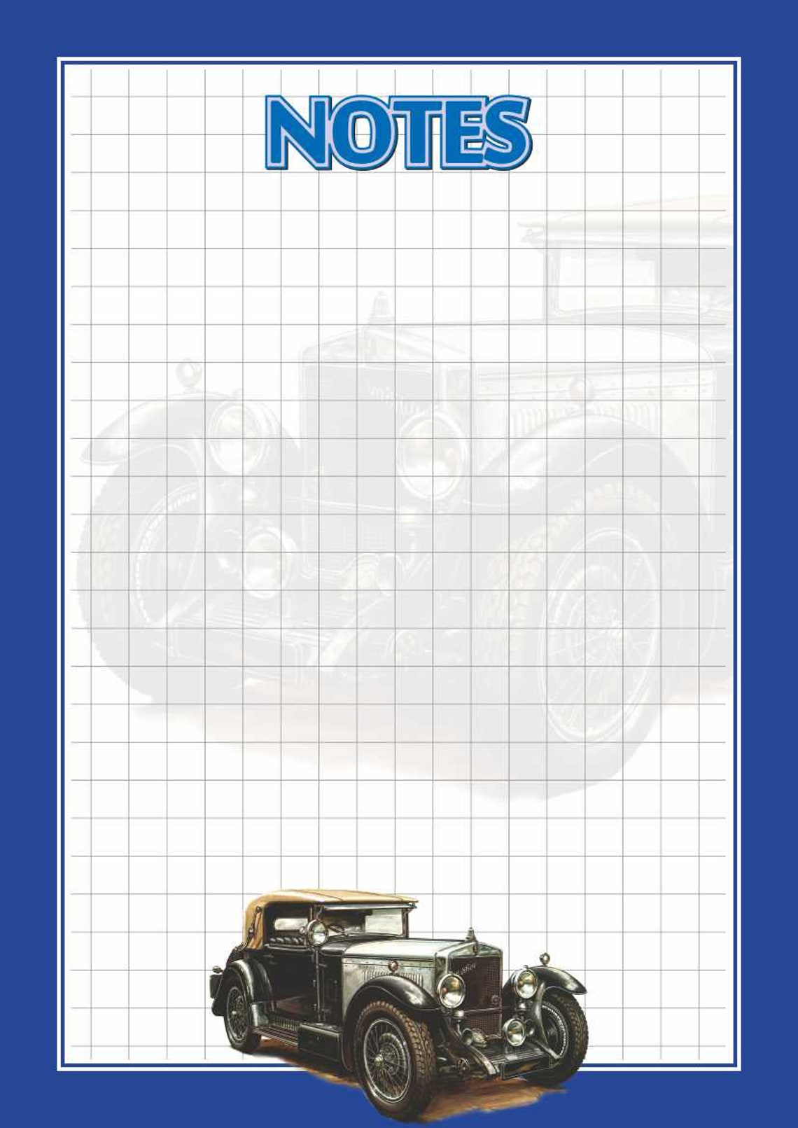 Notepad Retro Car Cute Memo Pads Notes Stationery Etsy