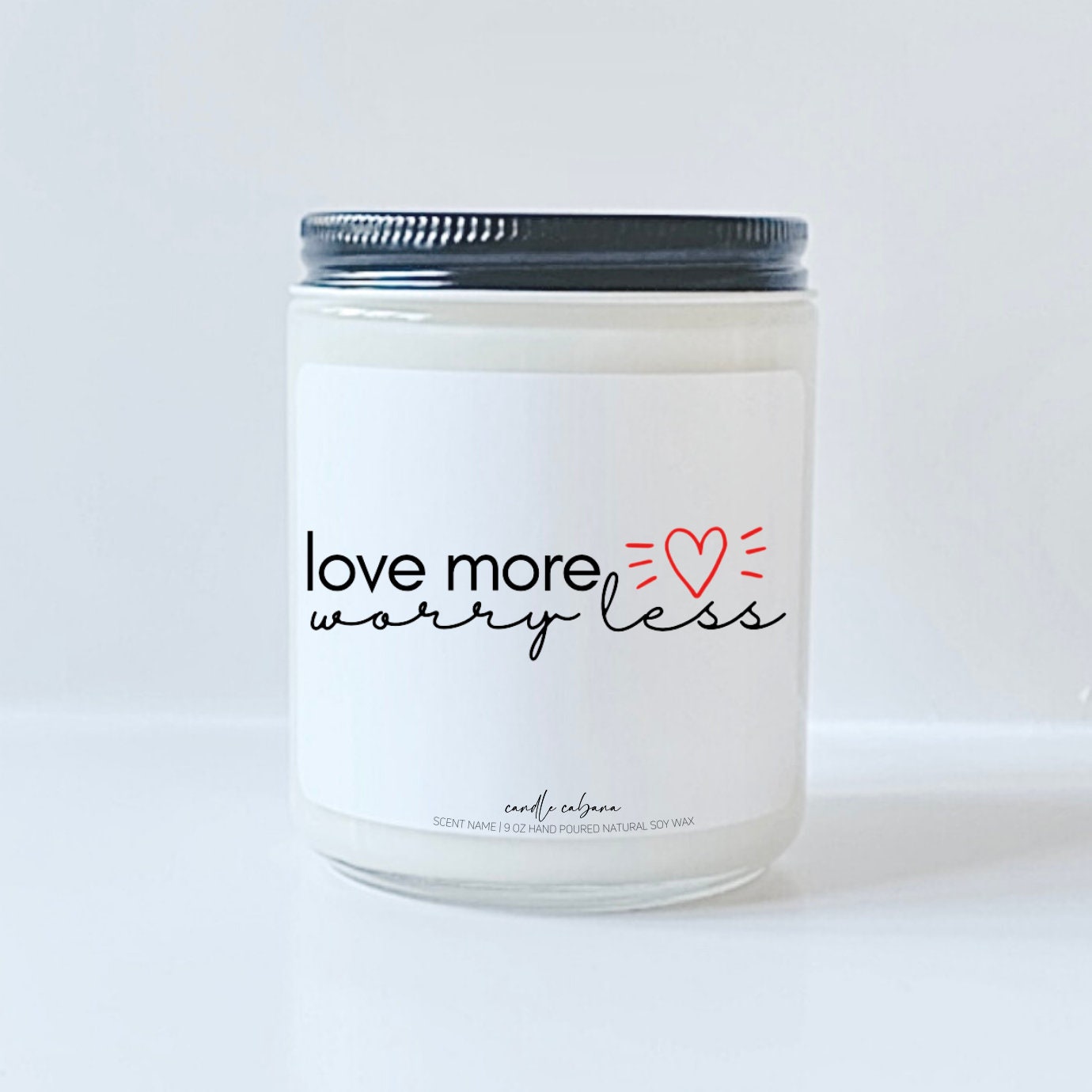 Love more, worry less inspirational quote decal