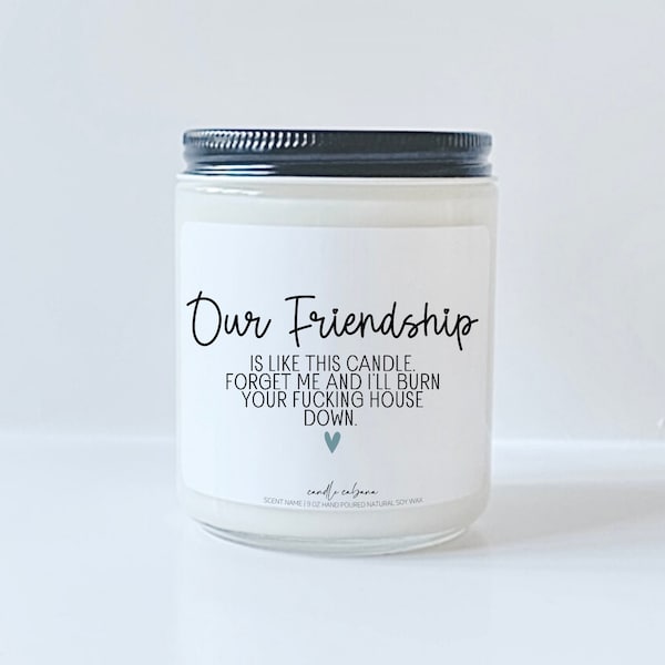 Our friendship is like a candle, Funny Bestfriend Gifts, Relationship Gift, Work Bestie Gift, Friend Moving Gift, Girlfriend Gift, Birthday