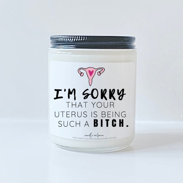 IVF Gift, IVF Candle, Sympathy Candle,Funny IVF Gift,Fertility Gift,Uterus is being such a bitch,Gifts for Women starting Ivf,Sending Smiles