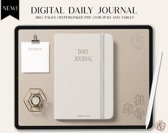Daily Journal, Undated Daily Journal, Daily Bullet Journal, Hyperlinked Journal, 365 Days Journal