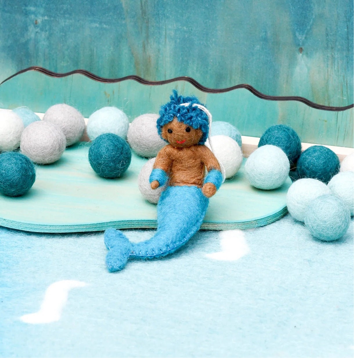 Cute Mermaid Doll Birthday, Felt Mermaid Ornament, Mermaid Princess Doll, Mermaid Family Doll