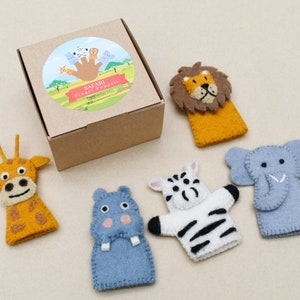 Finger Puppets Felt, Handmade Felt Animal Finger Puppets, Animal Puppets, 100% Felt Wool Toy, Puppets For Children