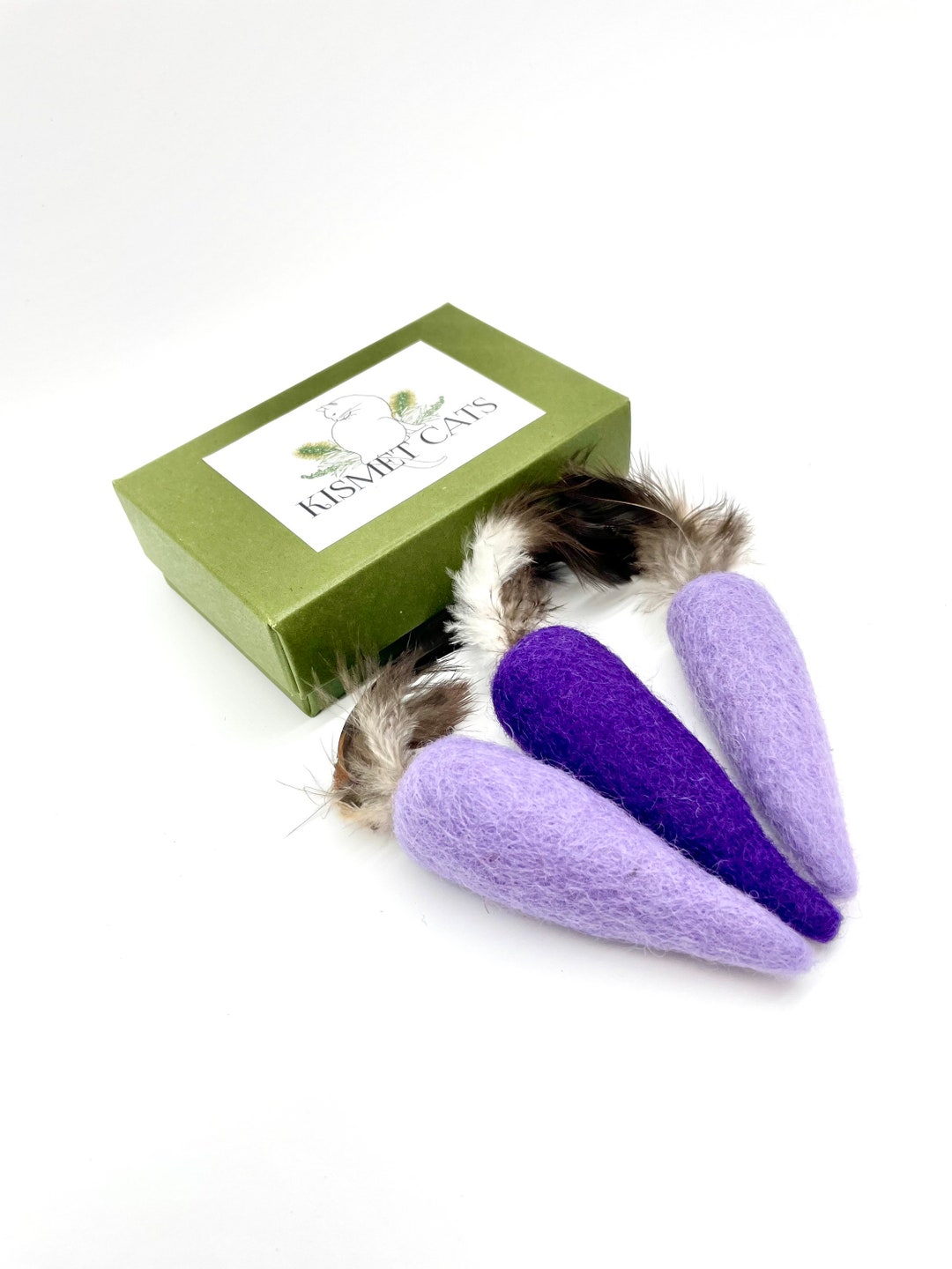 Cat Toy Organic Felt Carrots, Felt Carrot Toy With Feather, Eco Toys