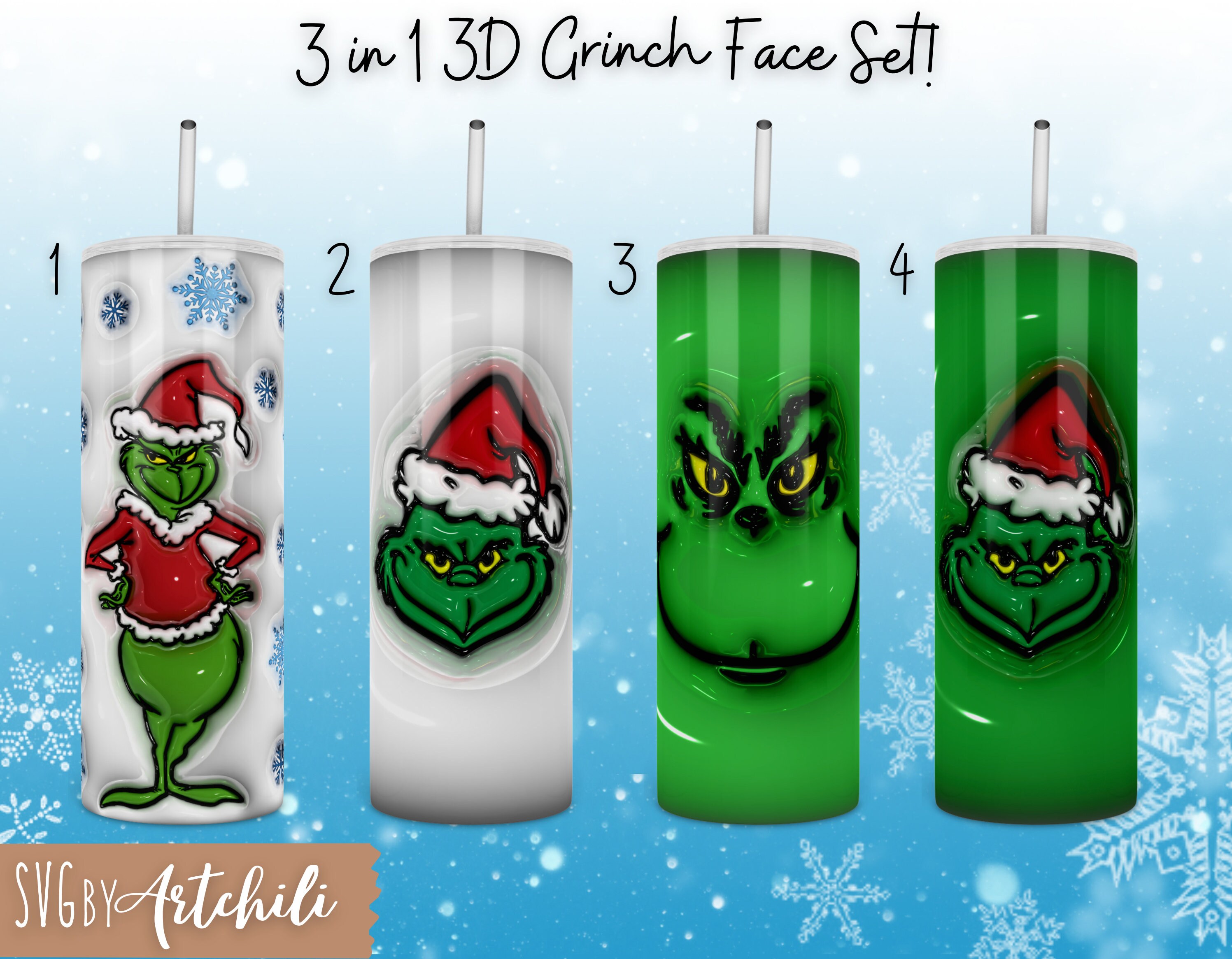40oz Grinch Meanie Christmas Tumbler – Frankie's Fab Designs