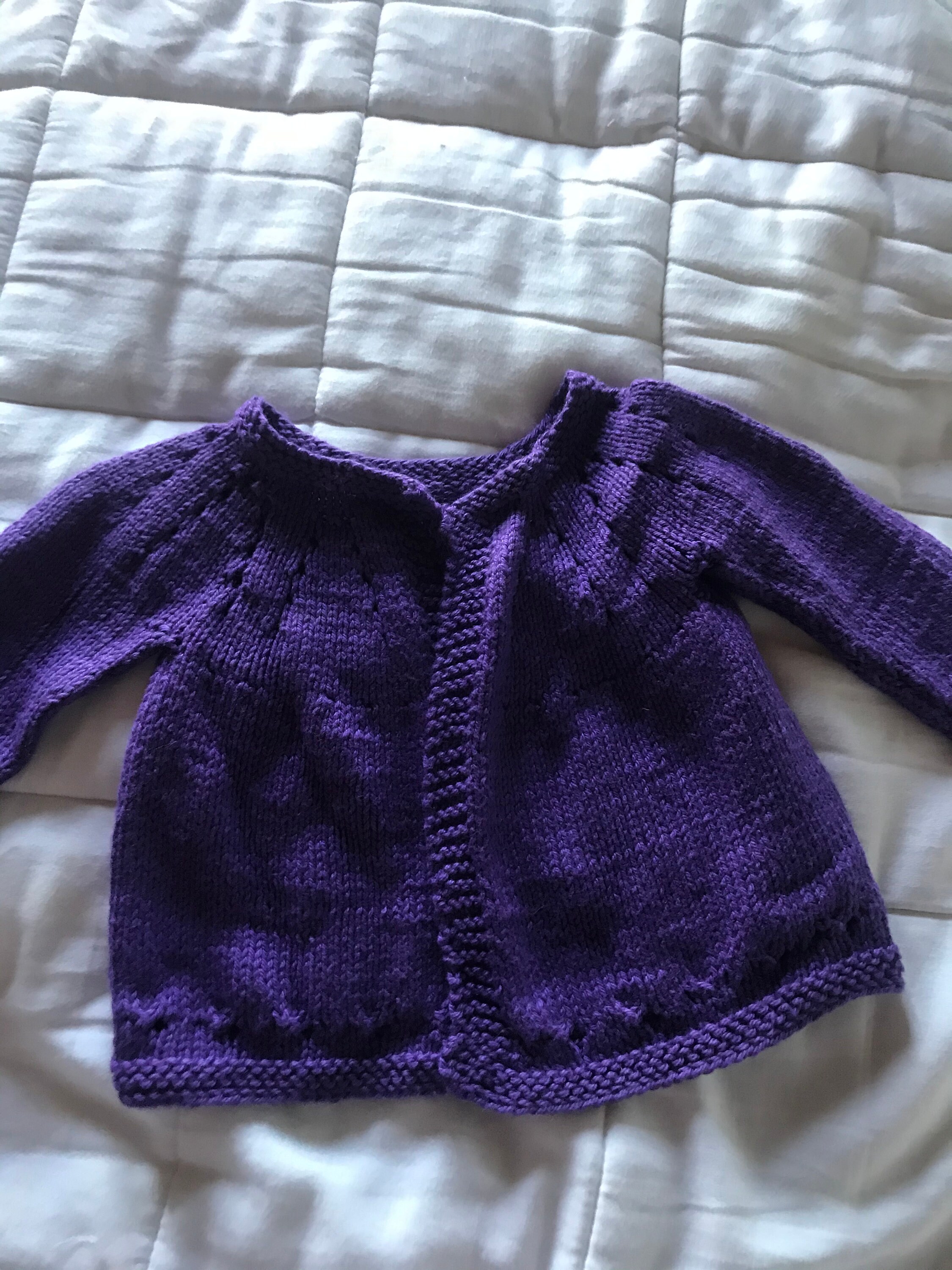 Purple baby sweater. Handmade Etsy