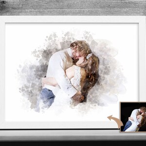 Custom Watercolour portrait from your photo, Wedding Anniversary Gift, Family Portrait, Personalised Couple Portrait, Fathers Day Gift.