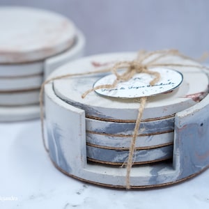 Concrete cup coasters/Modern cement drink coasters/Industrial coaster set/Stylish concrete cup mats/Contemporary coasters/minimalist/gifts