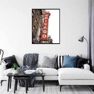 Chicago Vintage Poster, Chicago Landmark, Chicago Theatre, Chicago Vintage, Chicago Print, Chicago Vintage Travel Poster