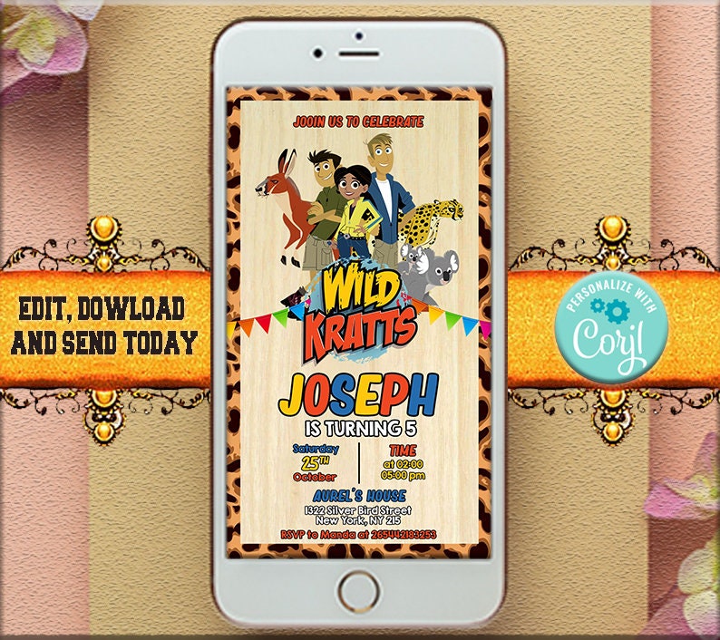 Electronic Invitation Birthday Party Invitation Mobile Etsy