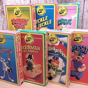 Serie de dibujos animados ABM / Lote de cintas VHS usadas 7 (SEVEN)