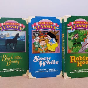 Dibujos animados clásicos atemporales / Lote de 3 (TRES) cintas VHS usadas