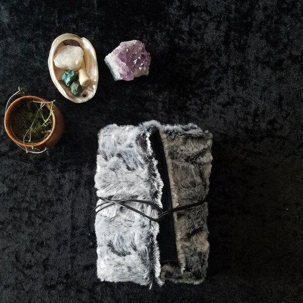 Tarot Mat/Wrap - Faux Fur and Black Cotton