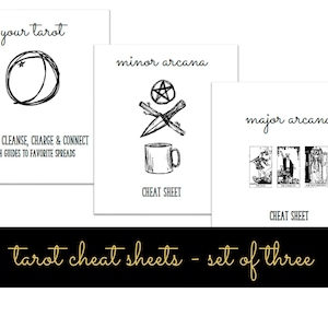 Digital Download! Tarot Cheat Sheets - Care Guide, Major & Minor Arcana