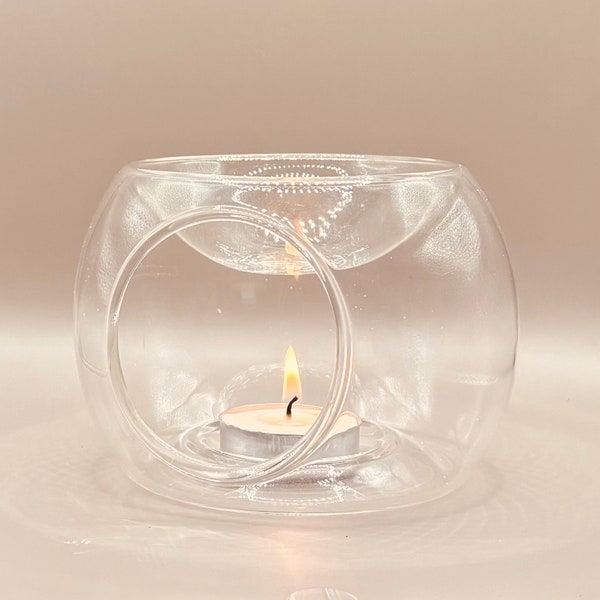 Wax melt burner, handblown glass oil burner