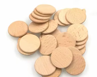 Beech wood 38 mm blank coins/discs - Various pack sizes available