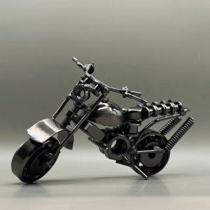Handmade metal motorbike made from bits and bobs (S)