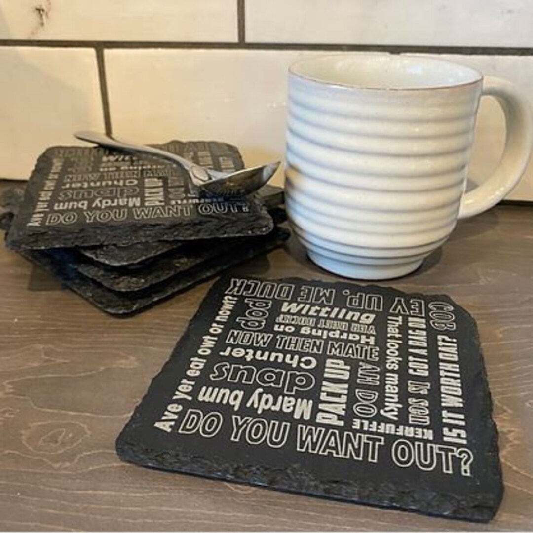 Derbyshire Dialect/slang Laser Engraved Slate Coasters Etsy UK