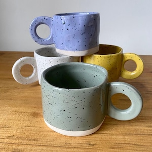 Beautiful irregular Speckled Coffee Mugs - Perfect Coffee/ tea lovers gift (350ml)