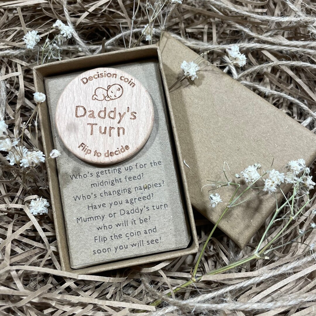 Lustige Eltern-Entscheidungsmünze – Edelstahl, 30 Mm, Doppelseitig („Daddy/Mama, Wessen Reihe?“), Geschenk Für Neue Eltern