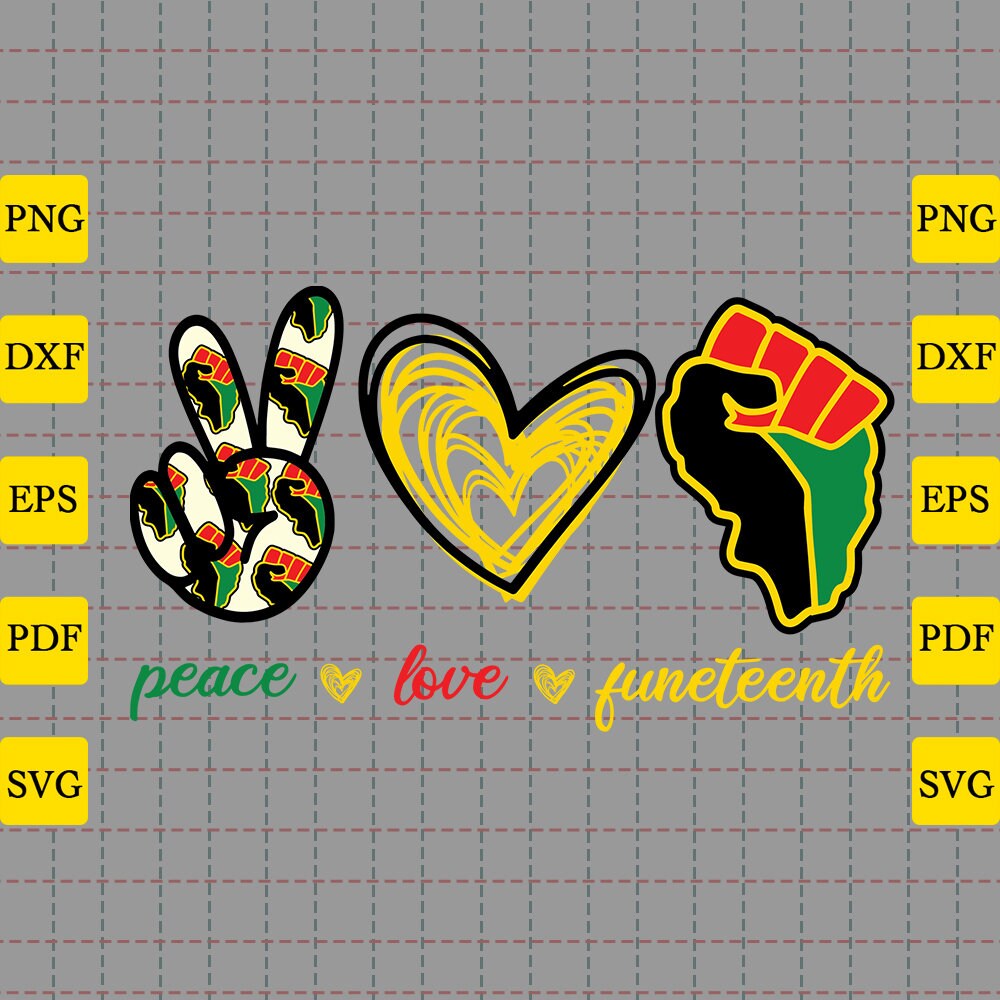 Download Peace Love Juneteenth Svg | Etsy