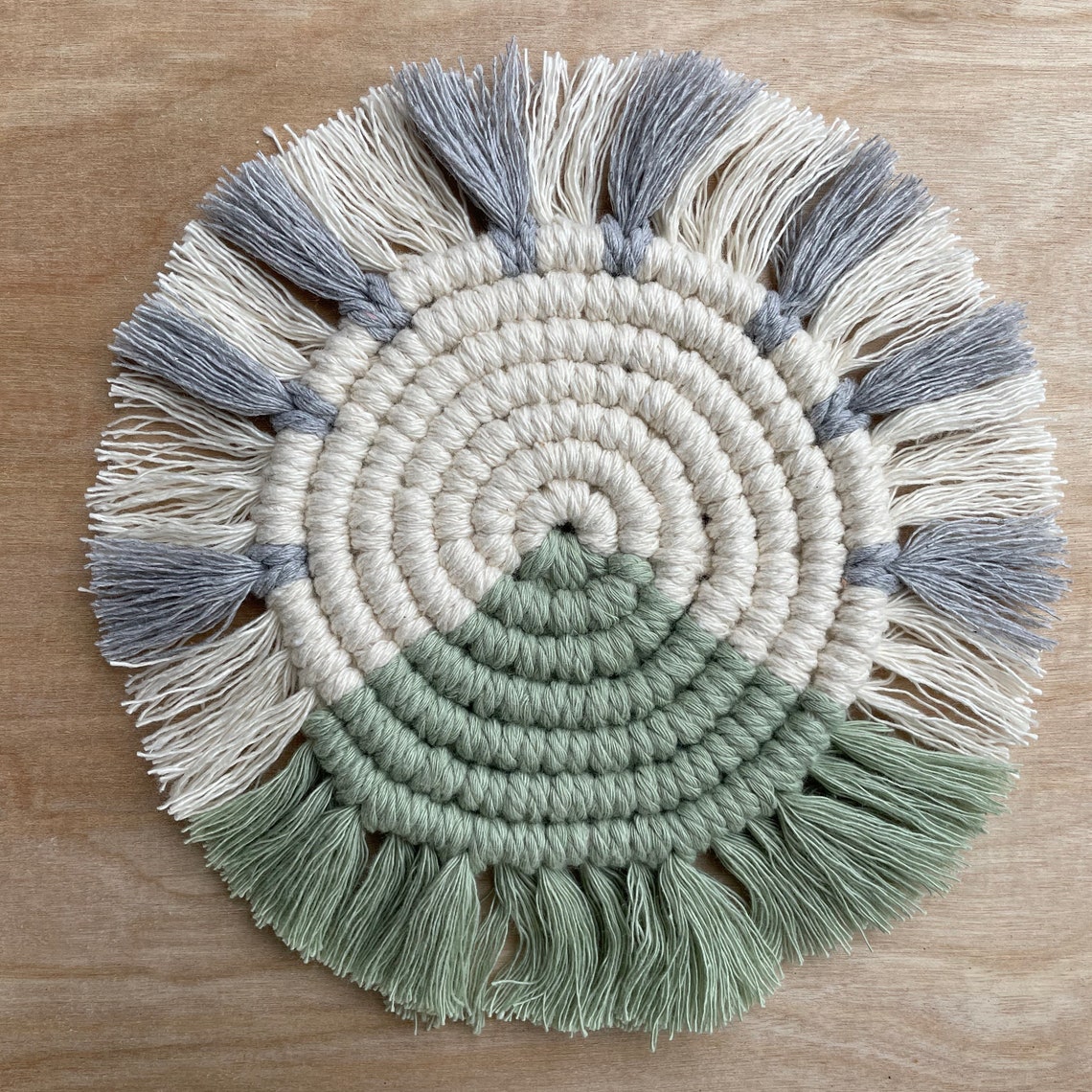 Set of 4 tricolored macramé coasters macramé coaster set Etsy