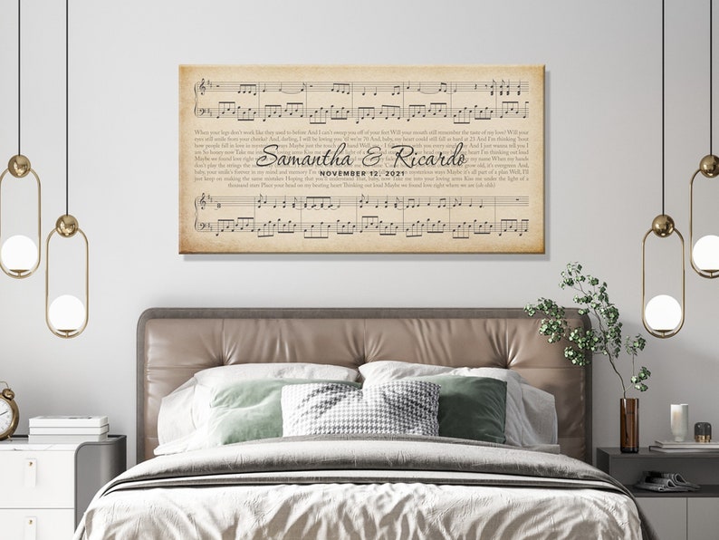Personalized First Dance Wedding Song Lyrics Wall Art Canvas Etsy
